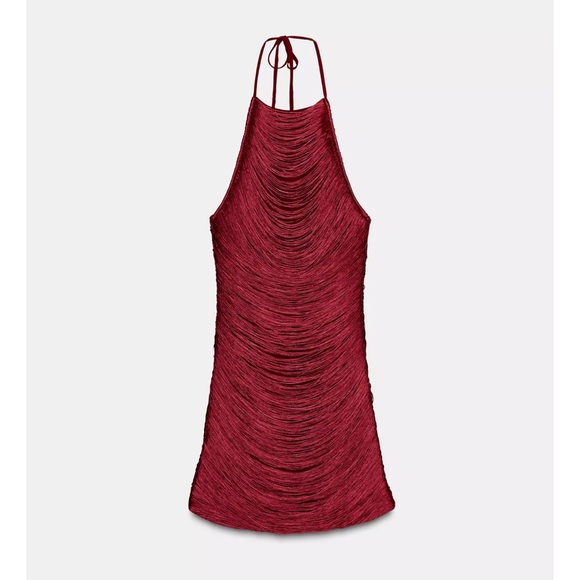 Zara | Dresses | Zara Short Halter Fringe Dress | Poshmark